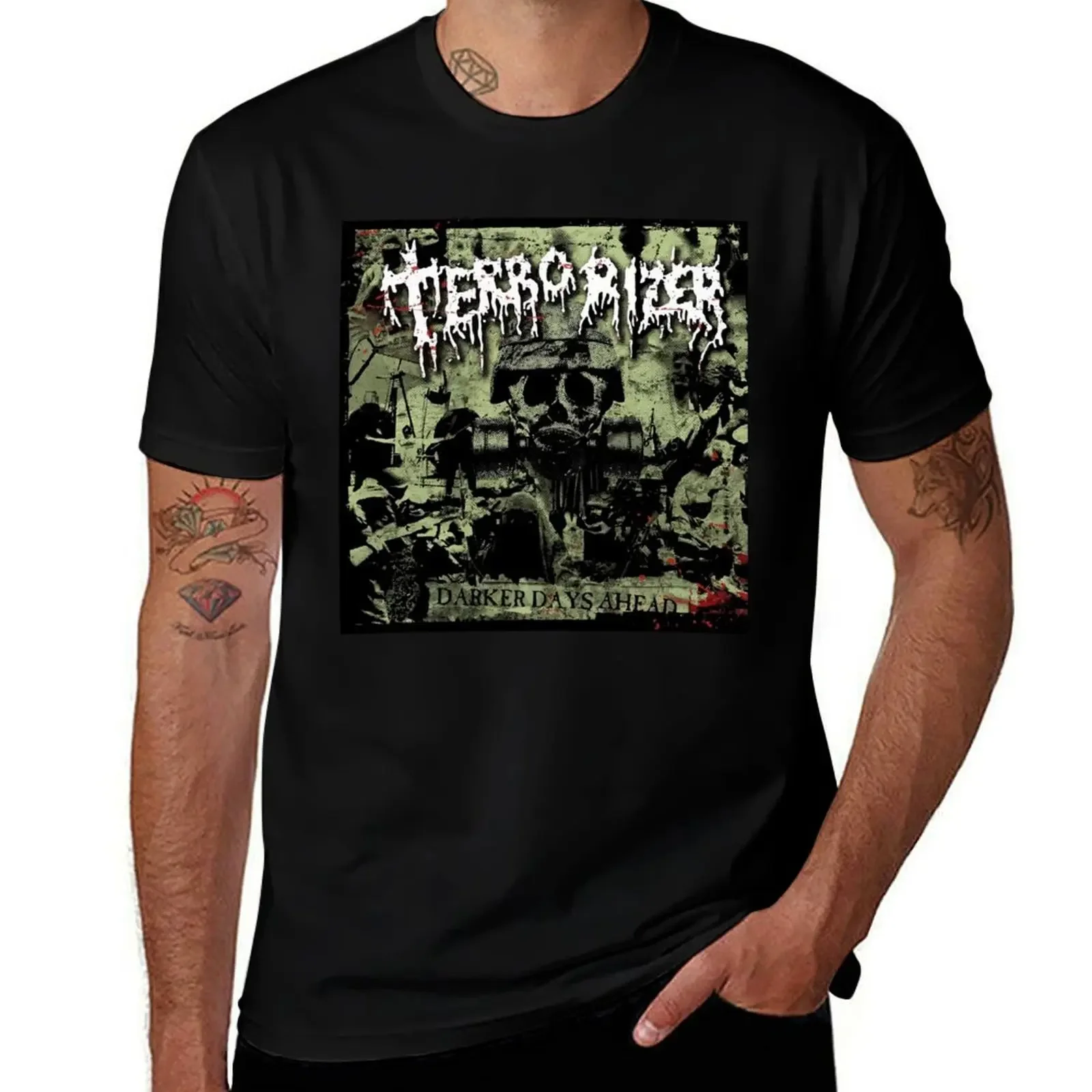 

Terrorizer, American grindcore T-Shirt blue lock graphic tee shirt customs vintage clothes mens t shirt graphic