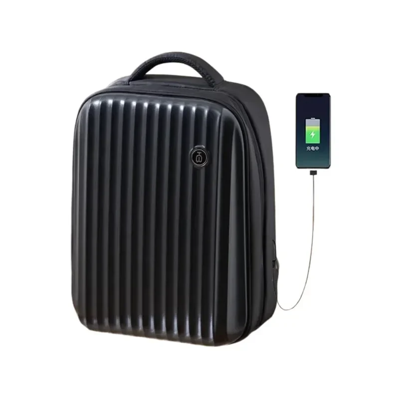 Hard Shell Laptop Rucksack 14 Inch Water-Resistant USB Port Professional Travel Bag for Women Men, Spacious Commuting Rucksack