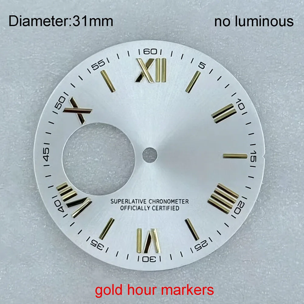 31mm NH38 S logo dial blue pink gold open heart s dial for NH38 movement skeleton Roman dial nh38 date_just modification parts
