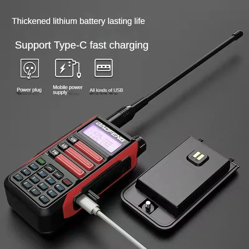 BAOFENG UV-16 Walkie Talkie USB Charger Long Range High Power Profesional Handheld Transceiver Dual Band 2Way Hunting Radio