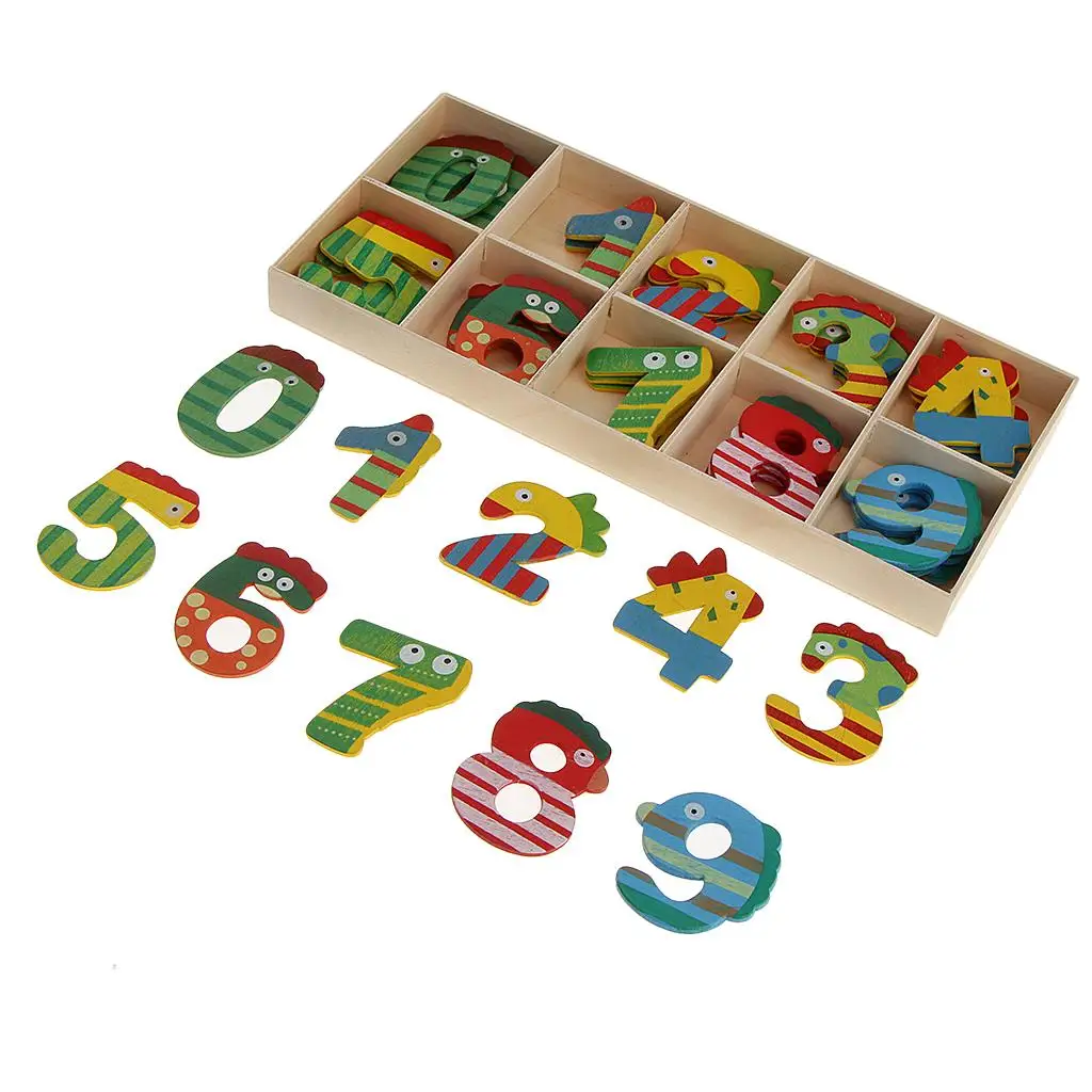 40 Pcs / Set Children Wooden Number Cute Animal Wood Numbers Math Game