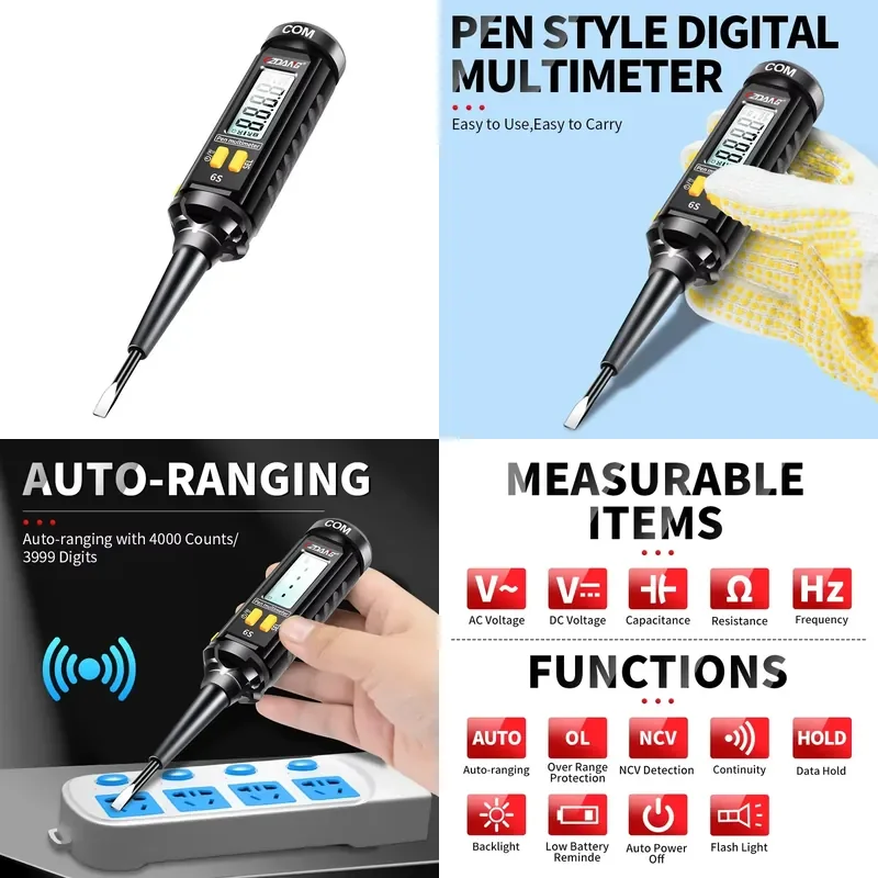 4000 Counts Auto-ranging Pen Style Digital Multi Meter Tester Multimeter Voltage Tester Pen With NCV Detection