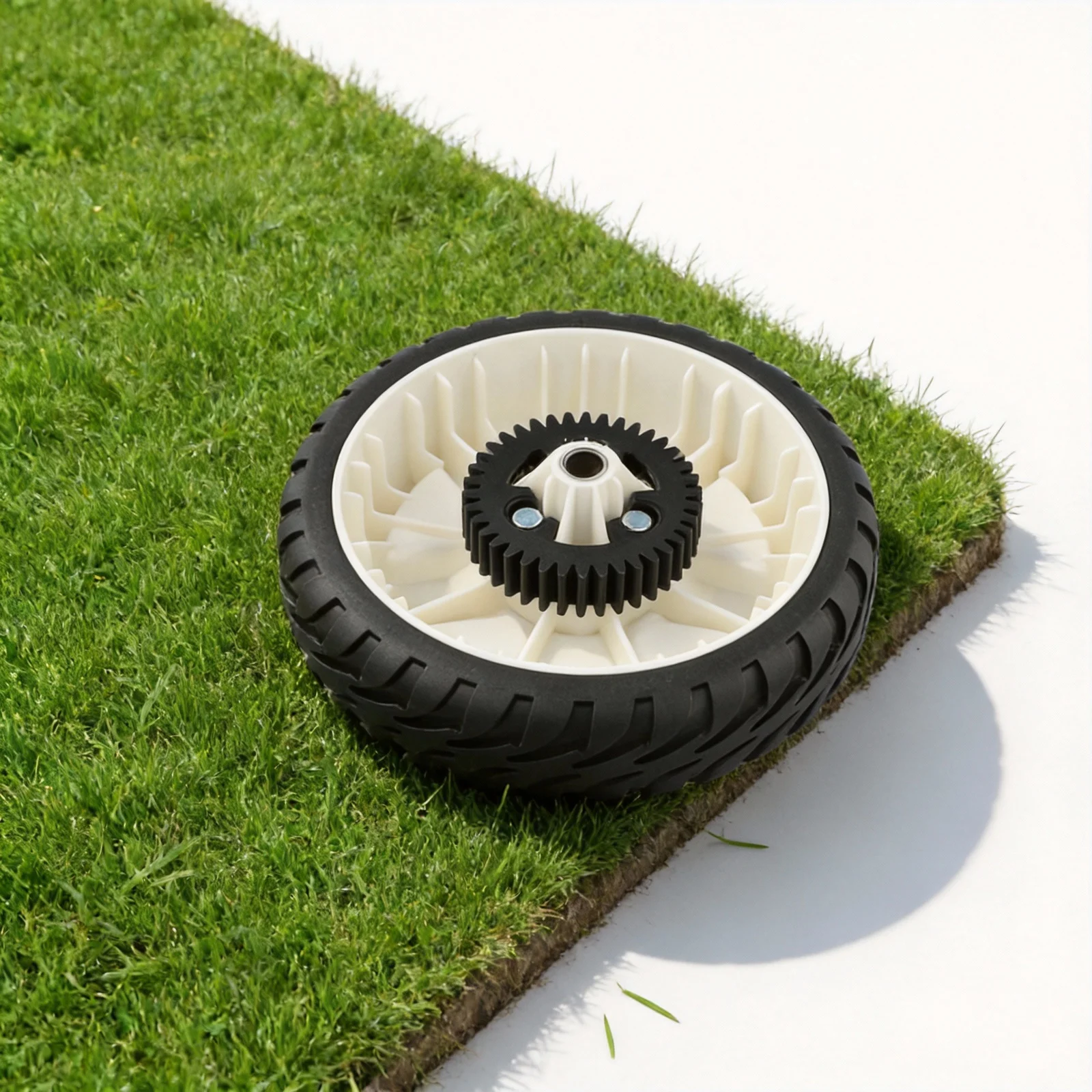 8 inch Rear Wheel for Toro 22 in Push Mowers Built with Tough Plastic Housing and Rubber Tire for Improved Grip and Durability