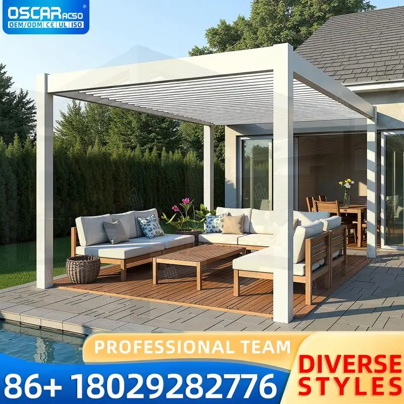 

Smart Control Adjustable Aluminium Waterproof Louver Roof for Garden Patio Bioclimatic Pergola pergola