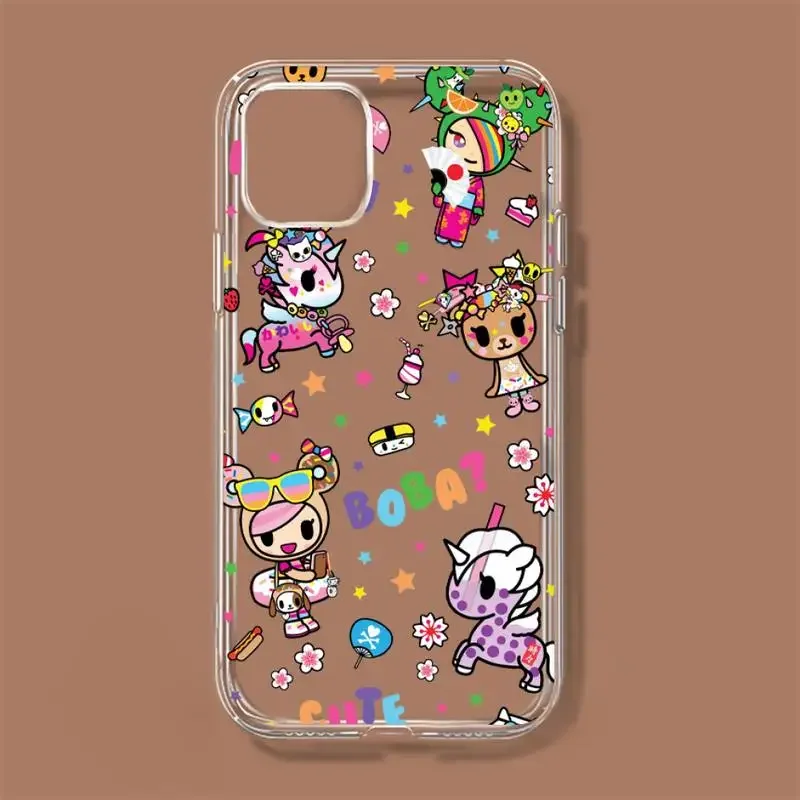 Japan Tokidokis Unicorn Phone Case For iPhone 11 12 Mini 13 14 15 Pro XS Max X 8 7 6s Plus 5 SE XR Transparent Shell