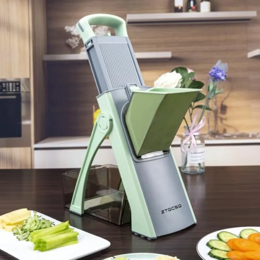 

Upgraded Version All-in-1 Mandoline Slicer for Kitchen and Adjustable Mandolin Vegetable Chopper Detachable Blade Cut Slicing S