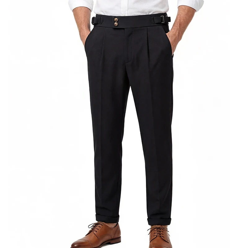 High Quality Mens Dress Pants Stretch Smart Casual Pants Wrinkle Free Suit Pants Men Regular Fit Work Pants Spring Autumn