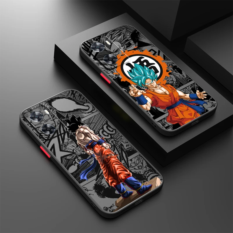 Comics D-Dragon Ball Goku Frosted Translucent For OPPO X5 X3 A54S A5 A94 A16 A53S A57 A74 A72 A96 A98 A78 5G Back Phone Case