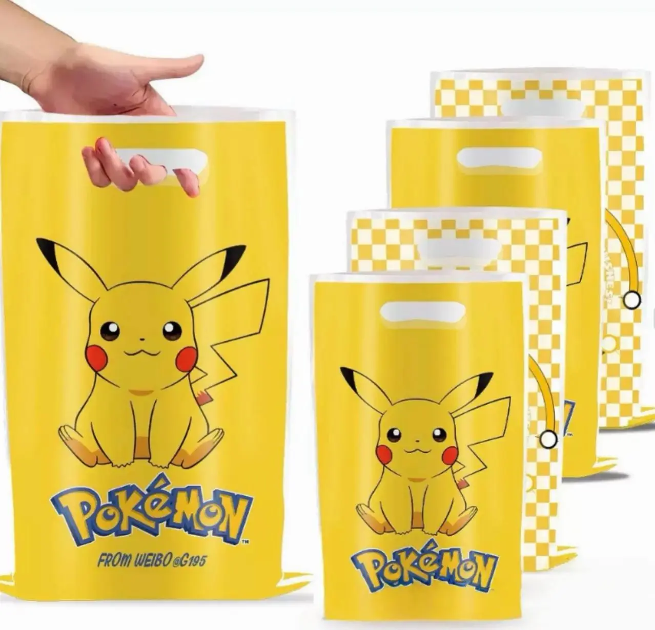 10 sacs cadeaux d'anniversaire sur le thème Pokémon, sacs en plastique pour la chasse au trésor avec poignées, adaptés aux cadeaux de fête et aux cadeaux promotionnels K