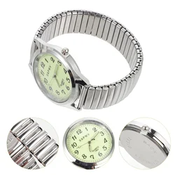 Couples Gifts Wrist Watch Big Number Dial Stretch Band Watch Easy Read Elastic Strap Wristwatch Bracelet Men Women Old