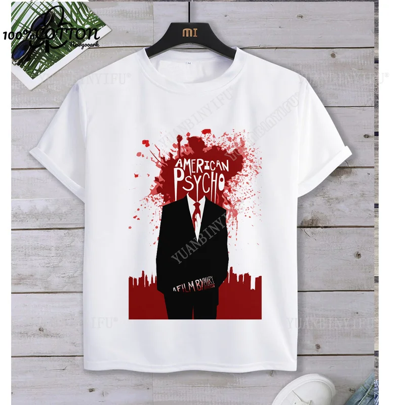 New Arrival  Classic Film  American Mental Patients Printed T-shirt Top Men Cotton Short-sleev O-neck Streetwear