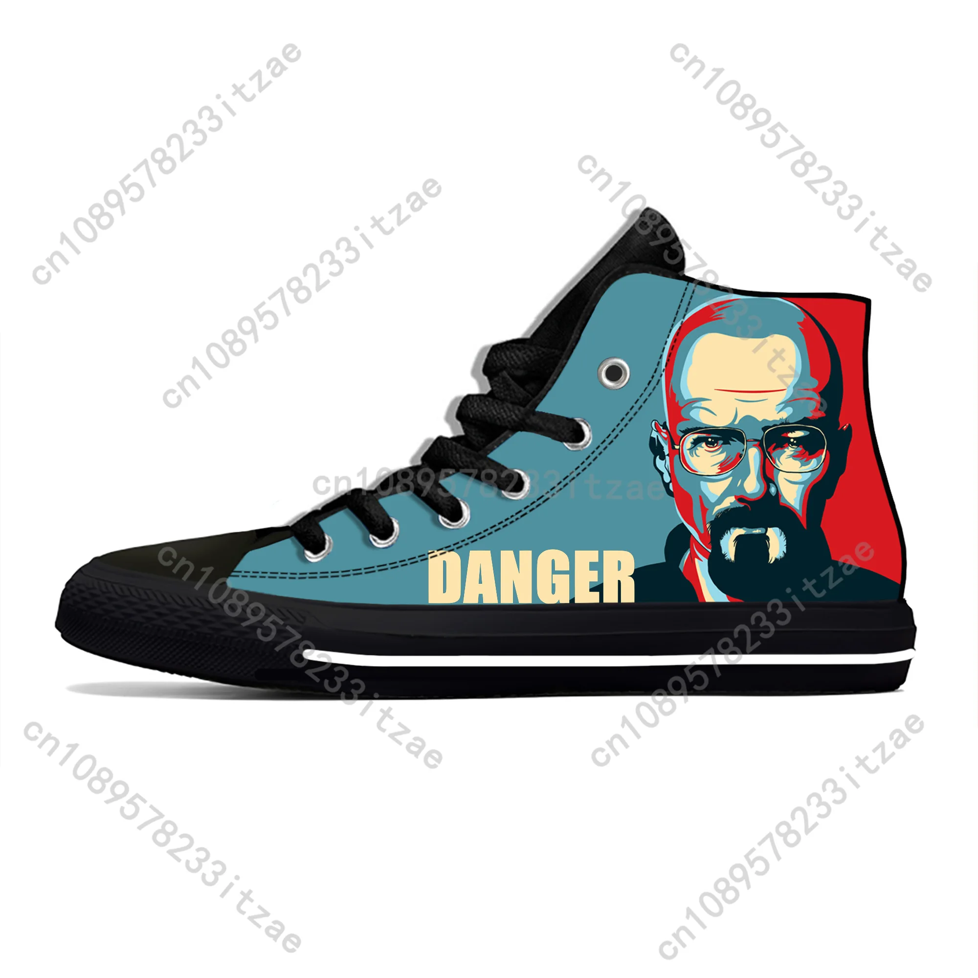 Movie Breaking Bad High Top Sneakers Mens Womens Teenager Casual Shoes Canvas Running Shoes 3D Print Breathable Lightweight shoe