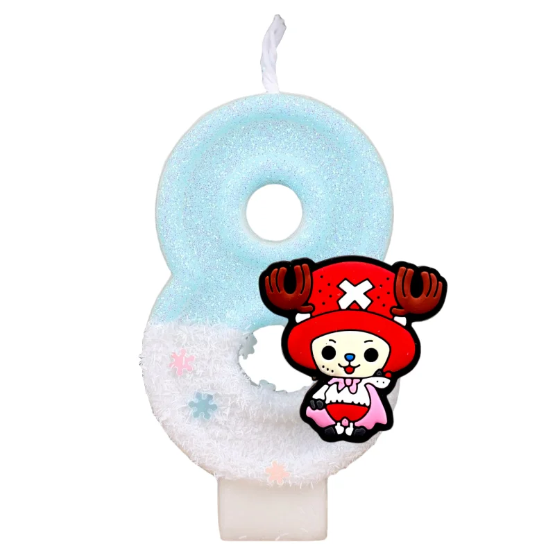 2026 New Anime Number Birthday Candle Eco Paraffin Anti Dripping Base 0-9 Digit Cake Topper Decor 6-7cm Height Anniversary Party view 6
