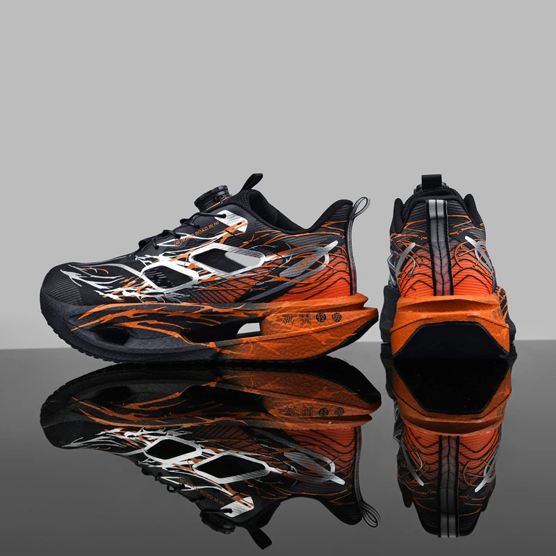 Dämpfende Laufschuhe für Männer und Frauen, leichte, dicke Sohlen, flexibel und belastbar, sportliches Design, passen sich der Fußform an, geeignet für den täglichen Freizeitgebrauch, Fitnesstraining, Straßen- und Bahnlauf, Outdoor-Sport, Langlauf, Wandern, Bergsteigen usw. Paar-Stil. – Detail 10