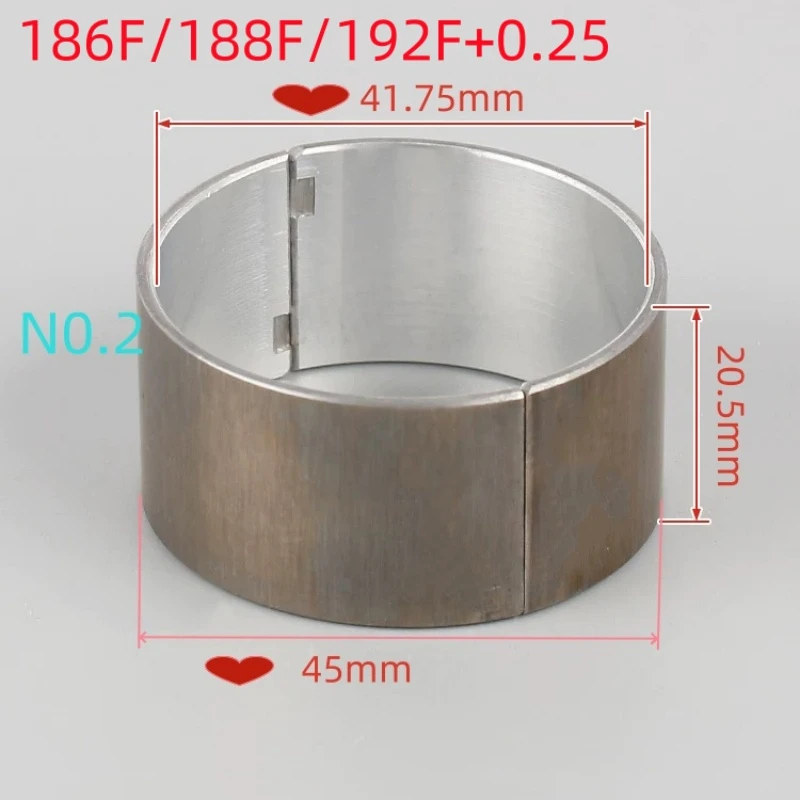 Cojinete de biela engrosado +0.25 +0.5 para motor diésel 178F 186F 188F 192F 195F, cojinete de biela agrandado por +0.25 +0.5