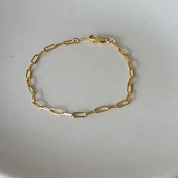DWJ 18K Gold Oval Rectangular Bracelet for Women Gift Real 925 Sterling Silver Original Wedding Party High Quality Fine Jewelry