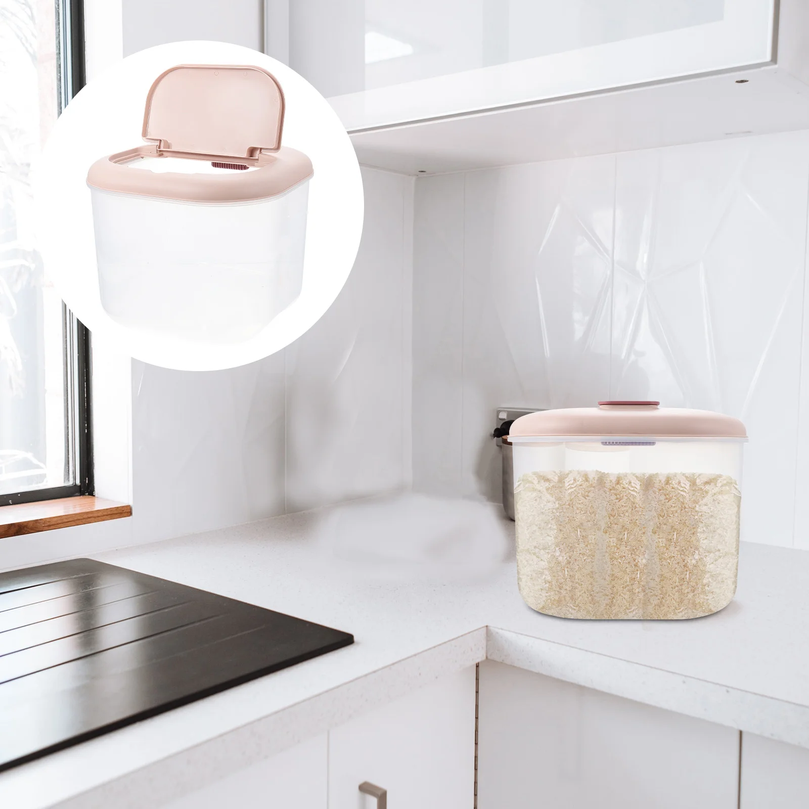 

Rice Storage Bucket Large Capacity Grain Box PP Material Sealed Design Insect Proof Kitchen ganizer Food Container