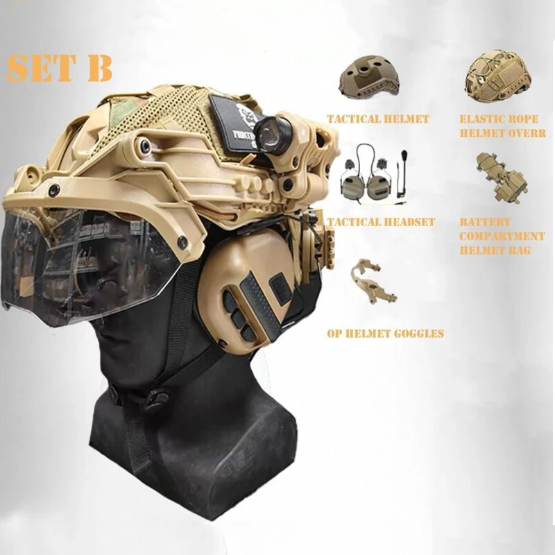 Airsoft الألوان مجموعة خوذة كاملة Cp التمويه خوذة تكتيكية Cod19 شبح تأثيري-الألعاب تأثيري والعتاد العسكرية مروحة تأثيري