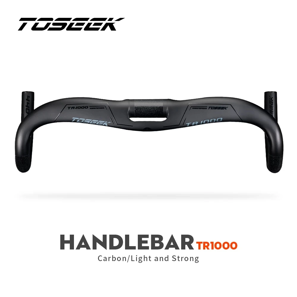 

TOSEEK TR-1000 Carbon Fiber Bike Handlebar Road Bent Bar Bicycle Drop Bar Parts 400/420/440mm Internal Wiring