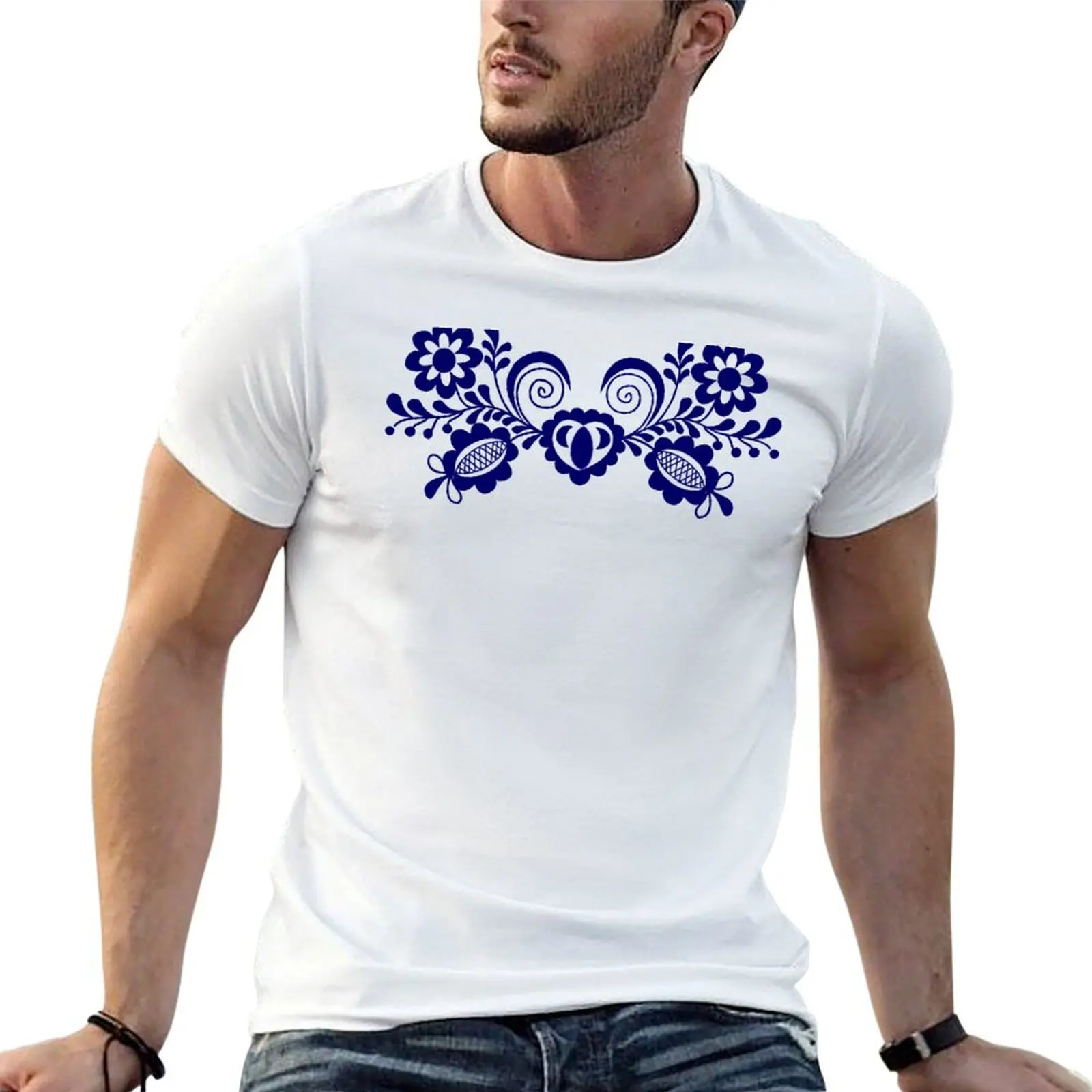 

Blue Ornament T-Shirt t shirts for man cotton soft t shirts for man pack cotton T-Shirt