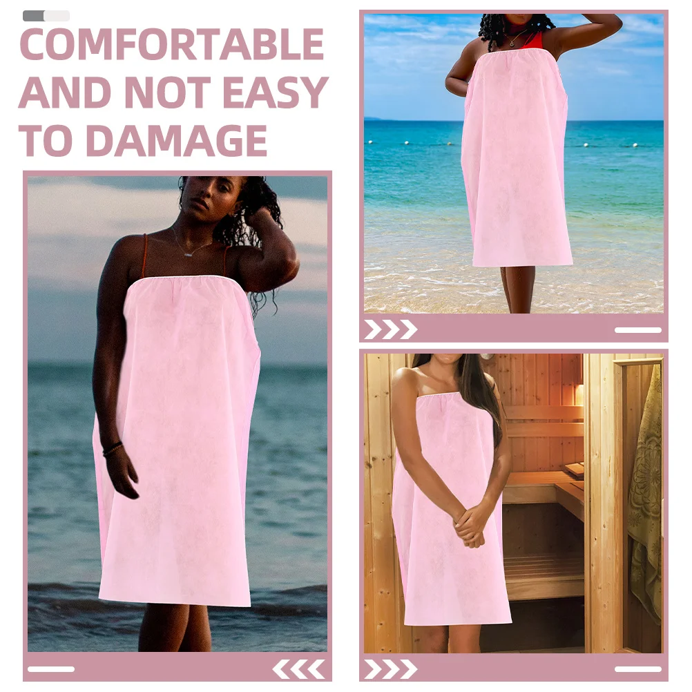 

8 шт. одноразовые халаты, женская юбка для ванной, стильный дизайн без бретелек, товары для сауны, салона красоты, прочный практичный подарок