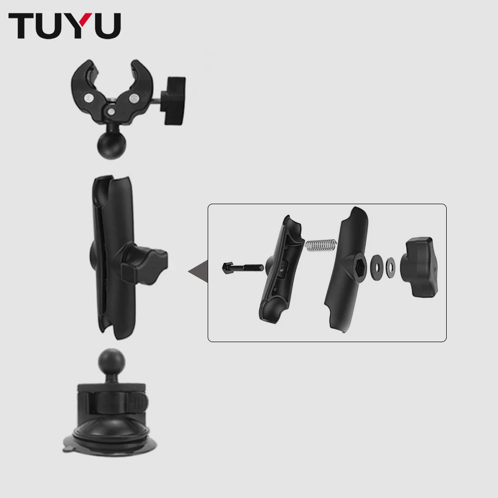 TUYU Dual Flat Car Suction Cup Holder with Suitable Invisible Selfie Stick for Insta360 One R X2 X3 Rs GoPro Max Accessory