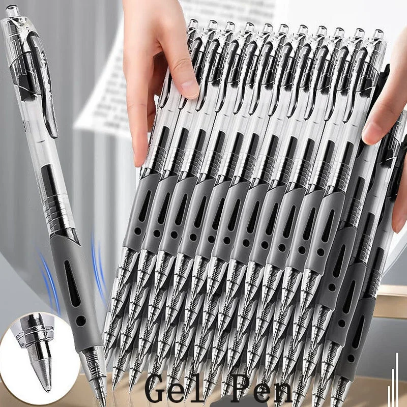 13/30 قطعة قابل للسحب جل مجموعة أقلام أسود/أزرق/أحمر أقلام 0.5 مللي متر السائل قلم حبر جاف الطلاب القرطاسية مدرسة مكتب الكتابة أداة