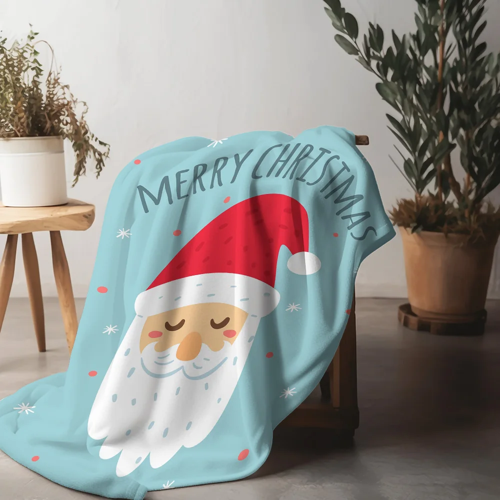 

Милое плюшевое одеяло Tuniu с Санта-Клаусом для зимы, дивана-кровати, мягкий теплый уютный подарок