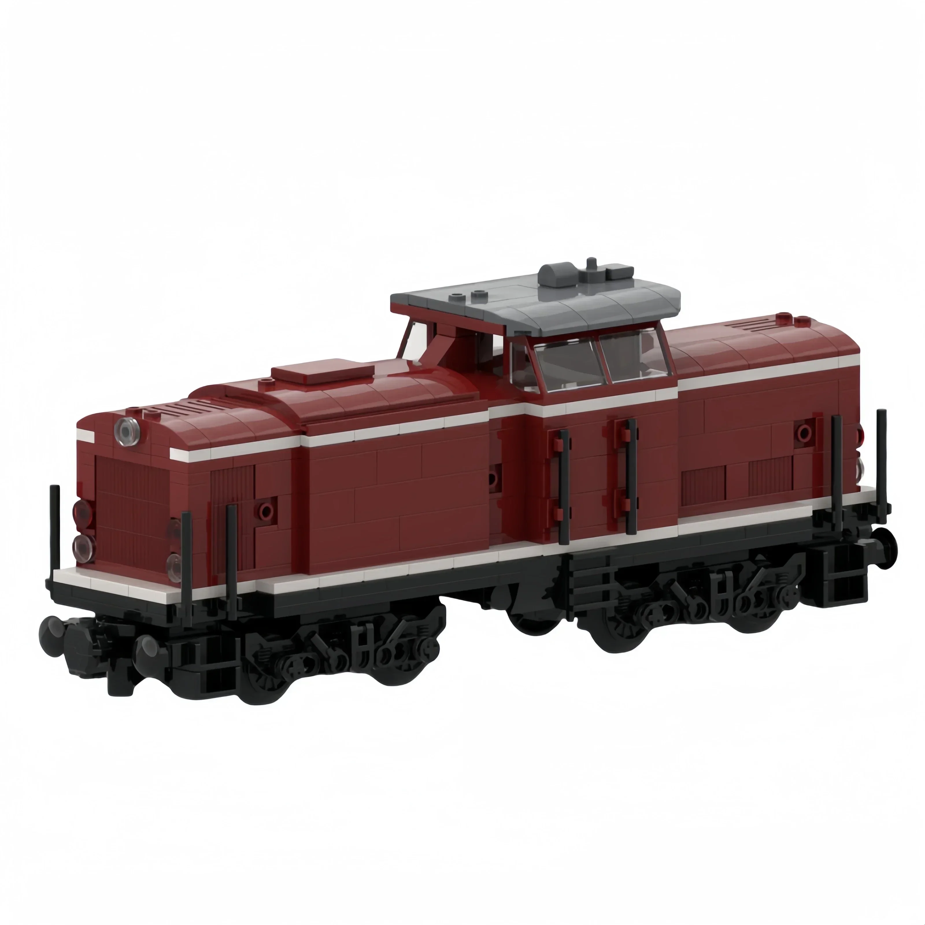 City Car Model MOC Building Bricks V100 Railway Diesel Locomotive Modular Technology Gifts Holiday Assemble Children Toys Suit