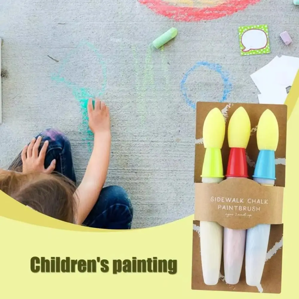 Sponge Head Brush Sidewalk Chalk Paint Brush Set Painting Environmentally Friendly Pedestrian Children's Brush Set Card Making