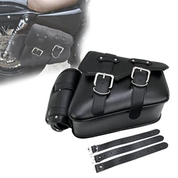 Harley Sportster için 1x PU deri motosiklet yan çanta çit motosiklet eyer fincan çanta su geçirmez motosiklet bagaj çantası