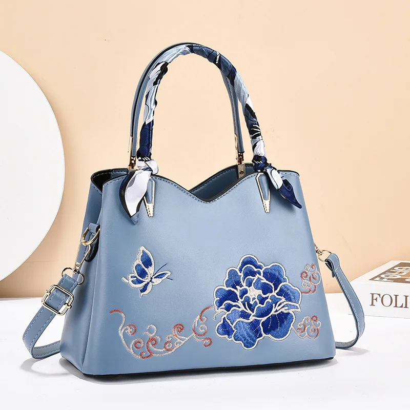 

Embroidered Women Bag Vintage Casual Tote Bags Fashion Women Messenger Bags Top-Handle Shoulder Student Handbag Purse Wallet New