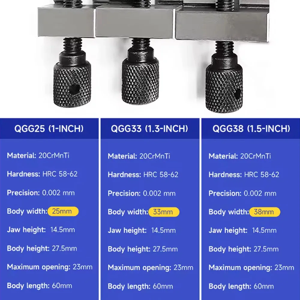 Mini Precision Parallel Jaw Vise 1/1.3/1.5Inch V-Type Cross Bench Vise for CNC Milling Engraving Machine Lathe Machining Tool