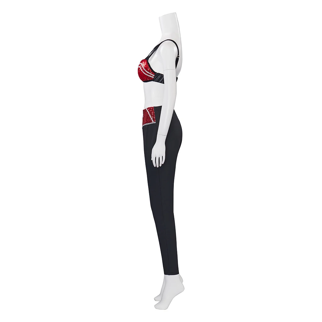 Selena Quintanilla Cosplay Costume Sexy Red Bra Costume Top Pants Singer Selena Halloween Costume Stage Performance Outfit Women