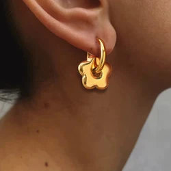 Stainless Steel Earrings Flower Openwork Engraving carvings Small and exquisite design Earrings For Women Jewelry Party Wear