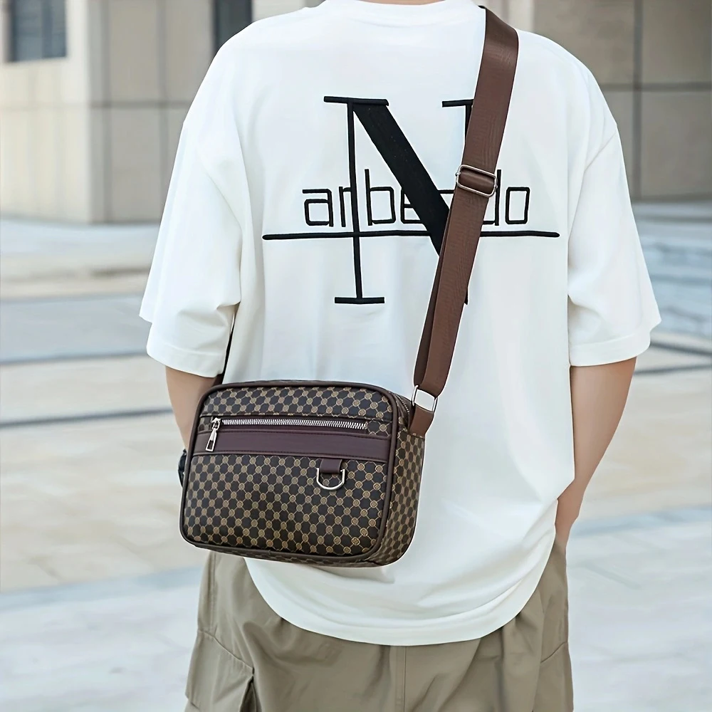 

Мужская классическая модная сумка через плечо, универсальная сумка большой вместимости для ежедневных поездок на работу, сумка для мобильного телефона