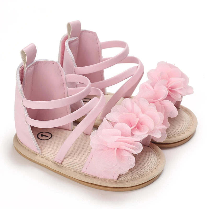 Summer Cool Baby Girl Sandals Fashion Newborn Sandal Idyllic Flower Soft Anti-slip Toddler Rubber Sole Comfortable Shoes