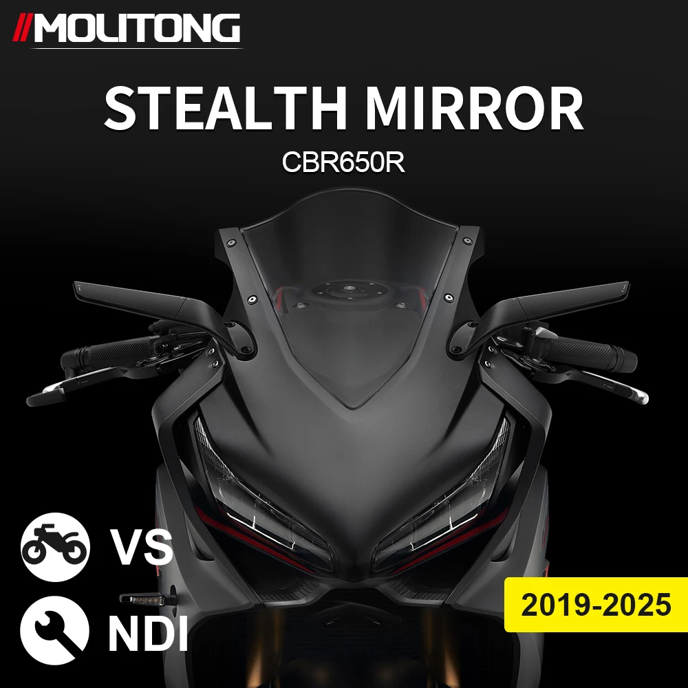 2024 CBR650R Rearview Mirror Motorcycle Invisible Rearview Mirror For Honda CBR 650R CBR650R 2019-2024 Aluminum Winglet Mirror