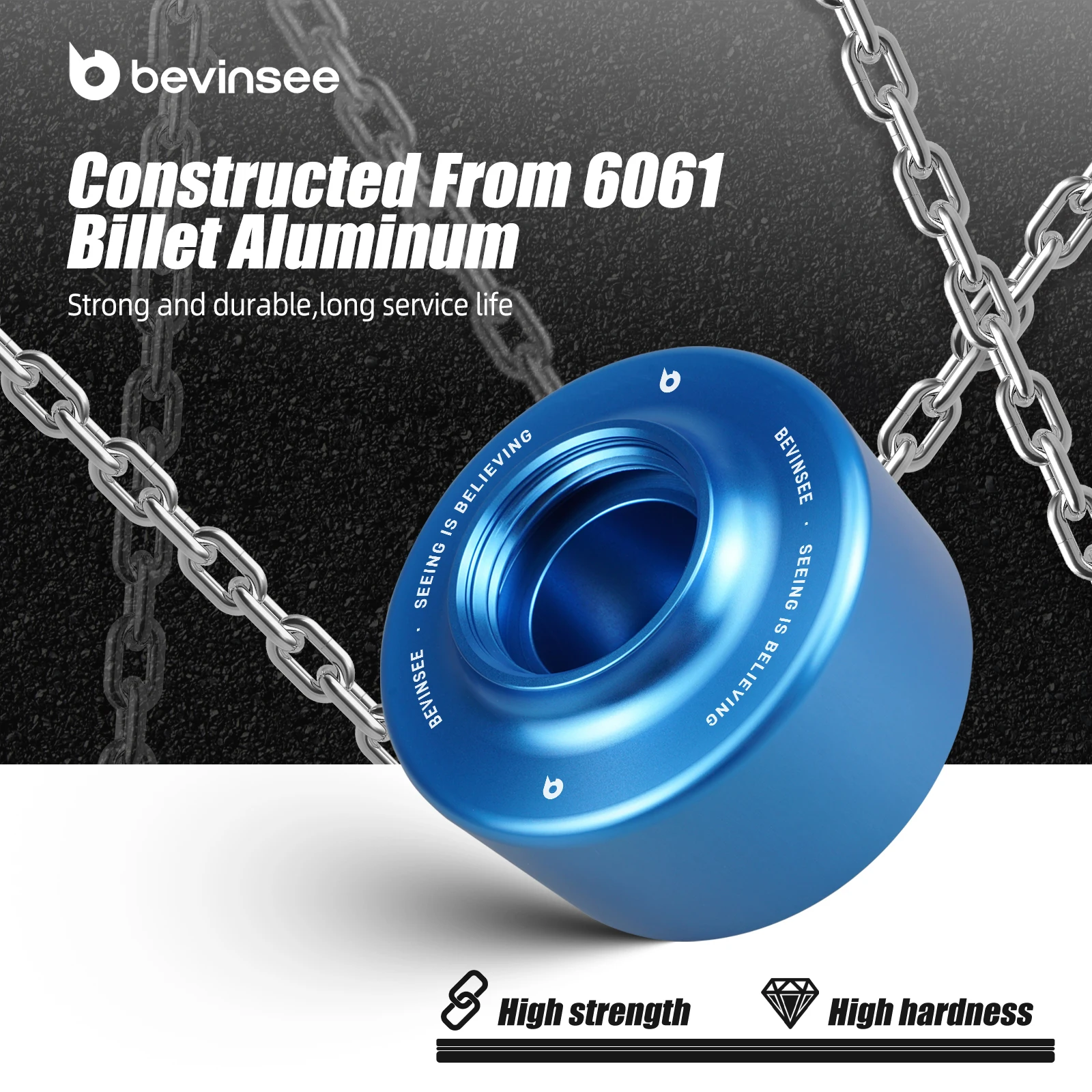 مجموعة خزان توجيه كهربائي من الألومنيوم من BEVINSEE لـ MINI R50 R52 R53، لسيارات BMW E34 E39 E60 E61 E87 E82 E36، استبدل 32 41 6 851 218 #4