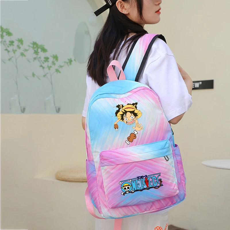 Sac à dos One Piece pour la rentrée scolaire, cartable pour adolescents, sac à lunch pour étudiants, sac à dos D. Luffy, sac à main pour hommes, ensemble de 3 pièces