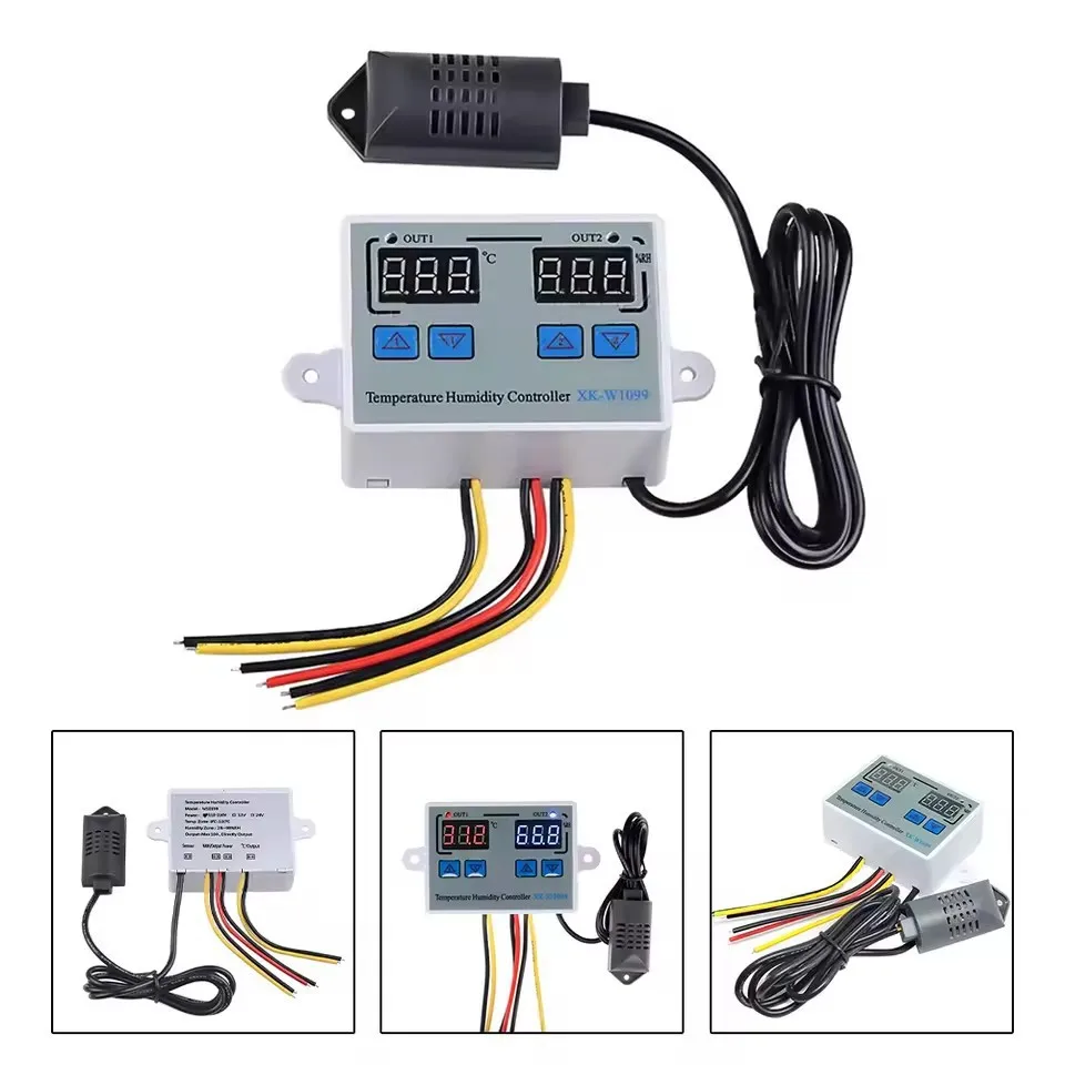 XK W1099 Digital Temperature Humidity Controller Smart Dual Use for Greenhouse Incubation Humidity Control Thermostat