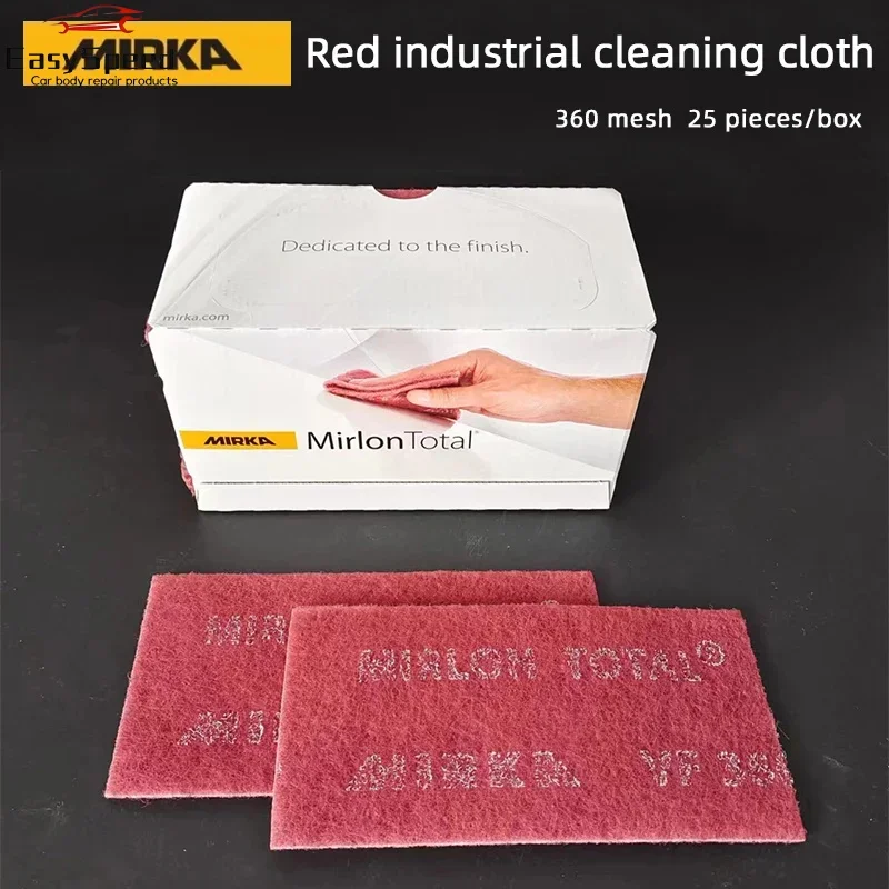 25pcs-finland-mirka-360-grit-sandpaper-melon-cloth-cleaning-cloth-auto-repair-special-red-square-hand-tear-grinding-abrasive