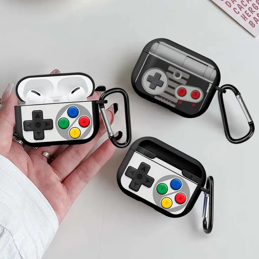 

Game Console Buttons Earphone Cases Cover Case For Airpods 1 4 Pro 2 3 Pro3 Pro2