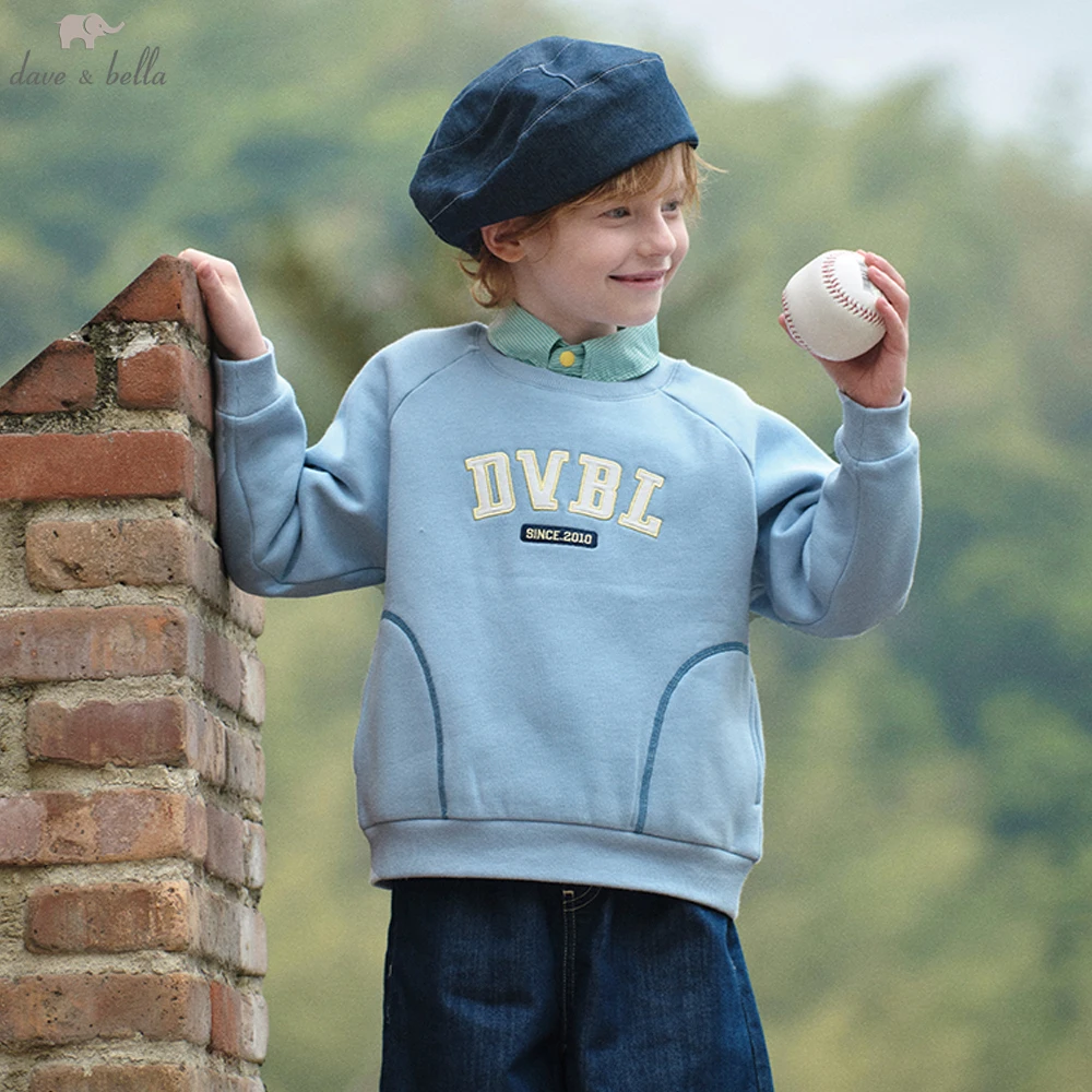 

Dave Bella Boys Long Sleeve Fleece Pullover Sweatshirt Children Autumn Spring Letter Coat Kids Sportswear Clothing DK3252748