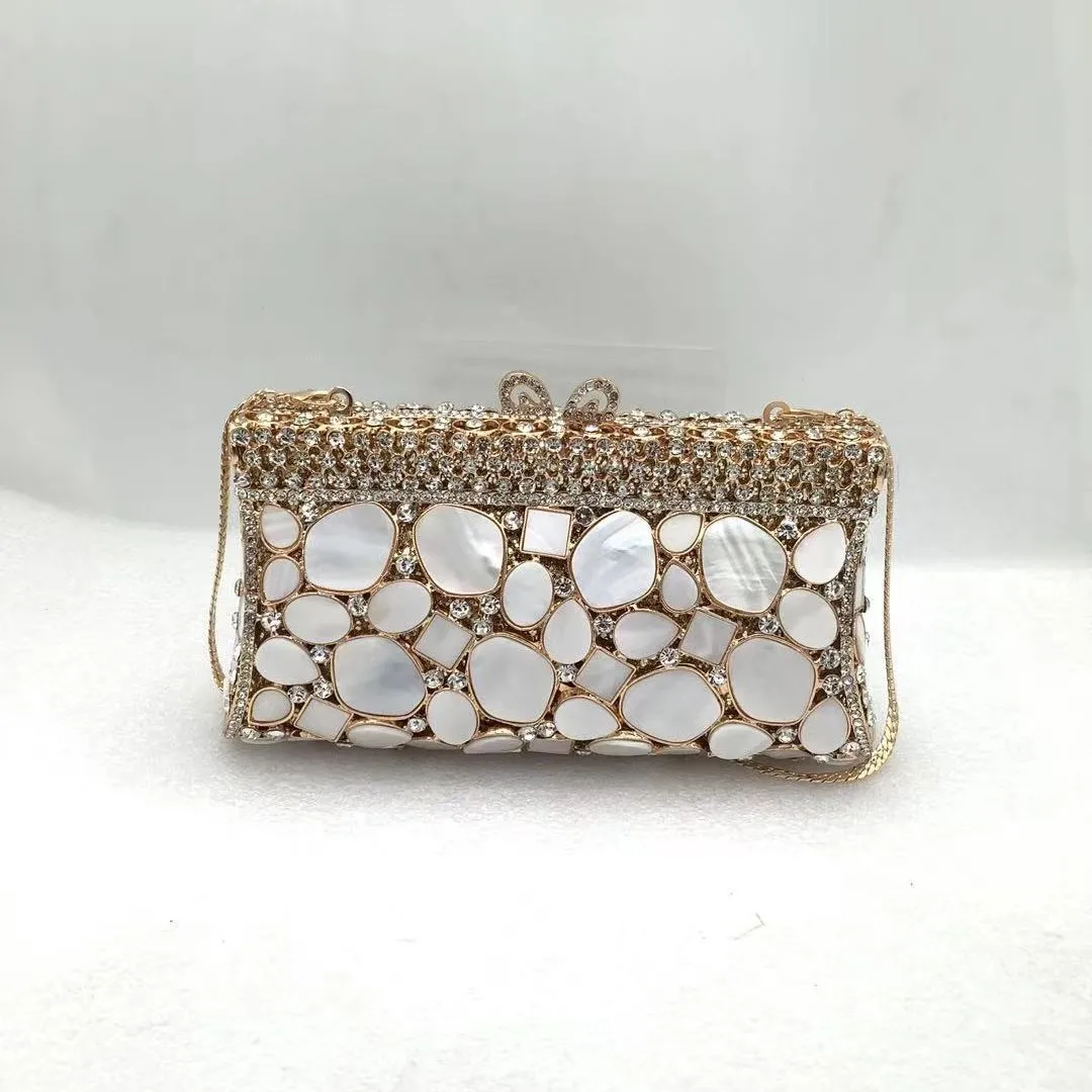 Lady turquoise Evening Clutch Bags For Wedding Party Cocktail Long Chain Handbags Women Blue Green Crystals Clutch Purses view 5