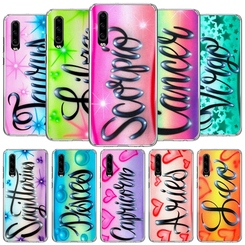 Aries Leo Libra Pisces Virgo Capricorn Cover Phone Case For Huawei P40 P30 P20 P10 Lite Mate 20 10 Pro P Smart Z Y5 Y6 Y7 Y9S So