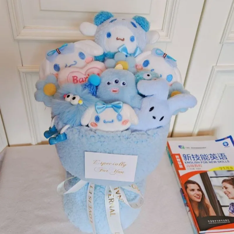 Kawaii سينامورول مرحبا كيتي بلدي ميلودي سانريو الطلاب لطيف الكرتون الدمى باقة ألعاب من نسيج مخملي غرفة الديكور هدية للأطفال