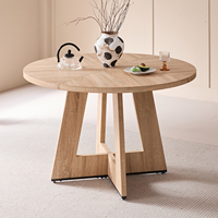 EGOONM Nordic Round Table Solid Wood Dining Table Library Center Medieval Rounded Table Balcony Living Room Home Furniture 120cm