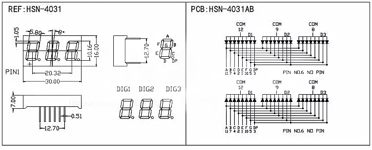 5 Stück Digitalröhren-Display 0,28 0,36 0,4 0,56 Zoll LED 7-Segment Gemeinsame Anode/Kathode 1 2 3 4 Bit Rot Blau Weiß Grün Gelb – Detail 11