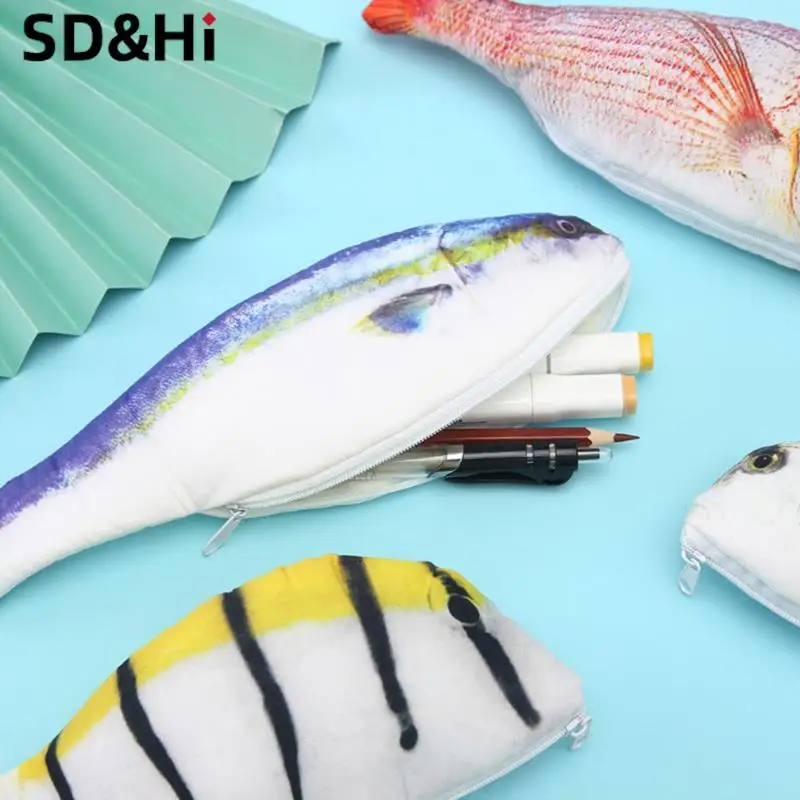 1Pc Fun Creatieve Vis Potlood Doos Grote Capaciteit Upgrades Pen Case School Gift Pen Zak Schoolbenodigdheden